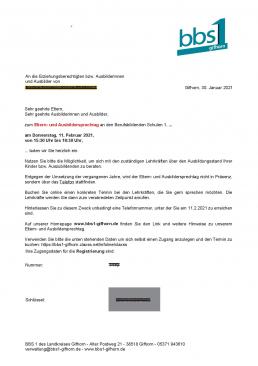 Registrierungsbrief